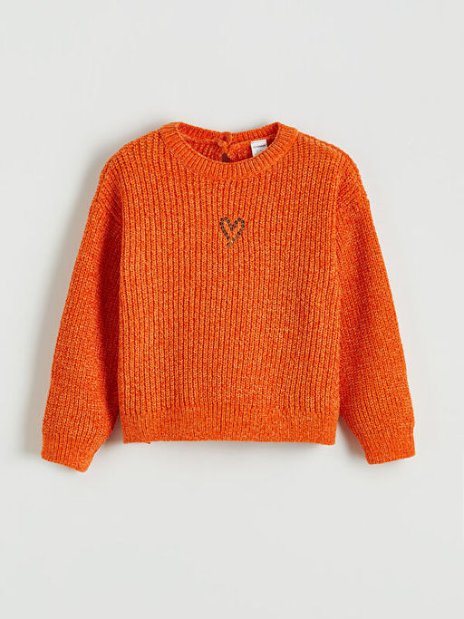 Kalp Nak??l? K?z ?ocuk Triko Kazak