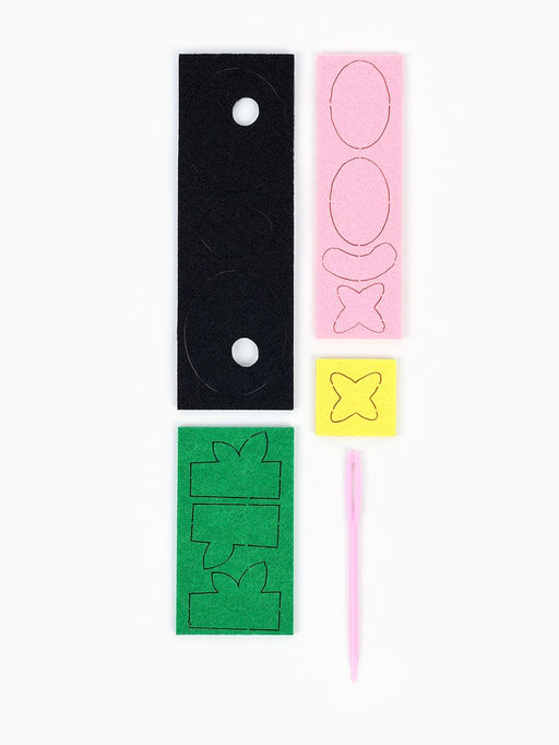 Вышивка по фетру "Панда", 20,5*20,5 см, цвет зеленый