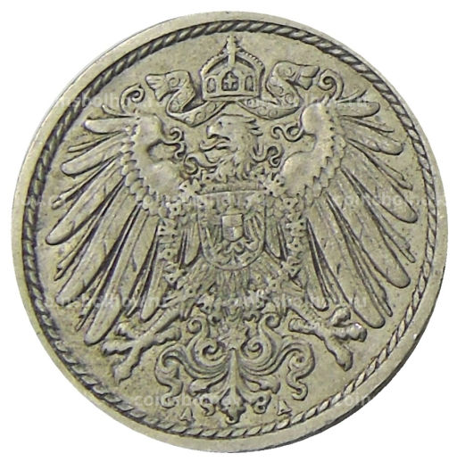 Монета 5 пфеннигов 1914 года A Германия