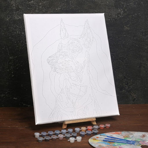 Картина по номерам на холсте с подрамником Доберман 40 50 см - Школа талантов фото 5