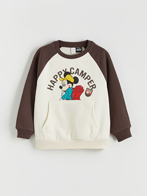 Mickey Mouse Bask?l? Erkek ?ocuk Kal?n Sweatshirt