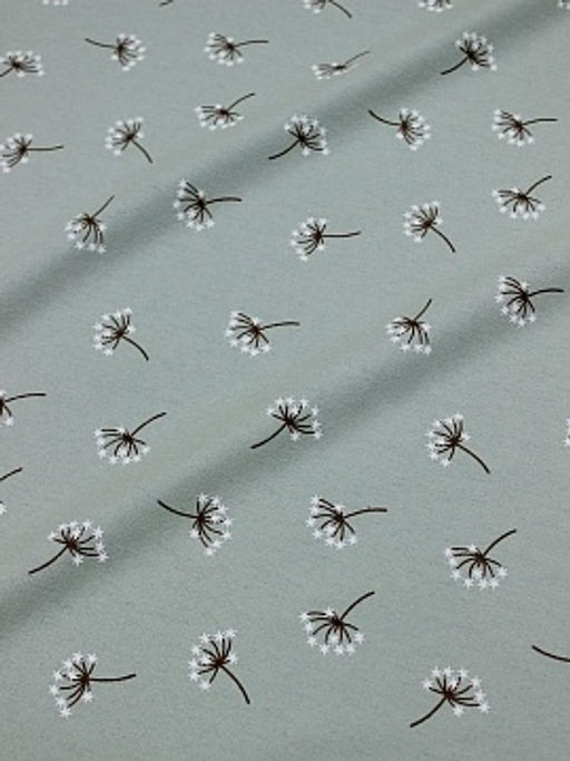 Теплый хлопок Звездочки на веточках цв. винтажная мята-2, ВИД2, ш.1.48м, хлопок-100%, 160гр/м.кв