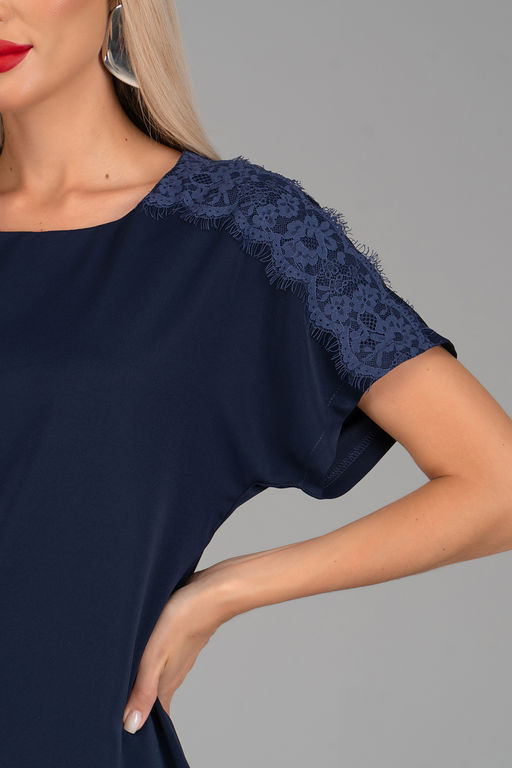 Блузка Келли (кружево/черника) - Эльза фото 7