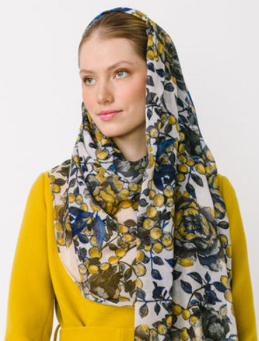 Большой мягкий очень нежный двусторонний палантин в стиле арт-деко - Tantino фото 10