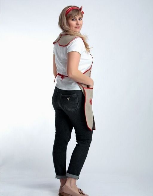 Фартук с вышивкой модель ЛП 14-10 лен 100% - Лен поволжья фото 3