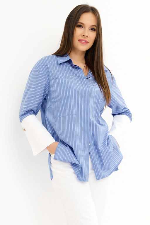 Рубашка Magia mody 2256 голубой в полоску