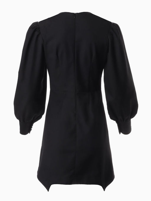 Платье женское короткое MINAKU: Casual Collection, чёрное, размер 42, с длинным рукавом