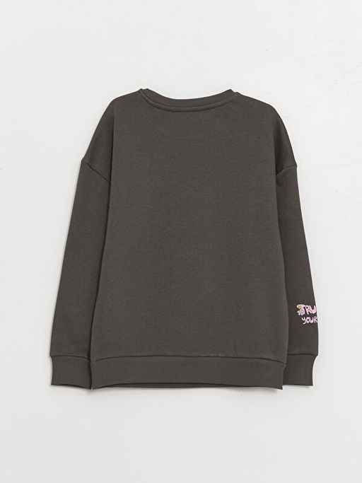 Bisiklet Yaka Bask?l? Uzun Kollu K?z ?ocuk Sweatshirt - Waikiki фото 2