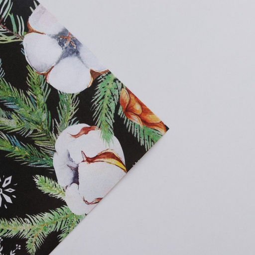 Цена за 10 шт. Бумага упаковочная глянцевая двухсторонняя Хлопок, 70 100 см - Дарите счастье фото 4