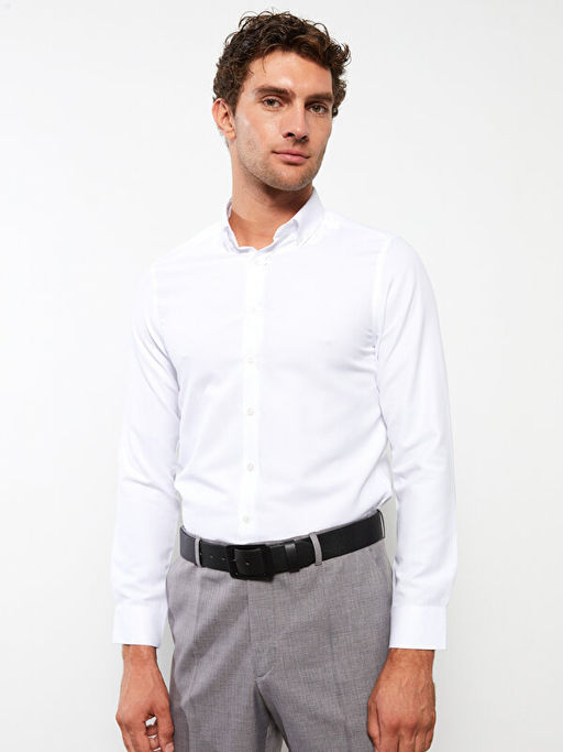 Slim Fit Uzun Kollu Oxford Erkek G?mlek