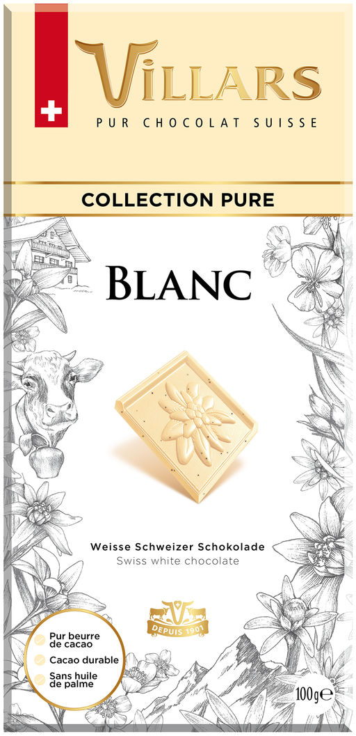 Шоколад Villars белый с ванилью 100 г, Швейцария
