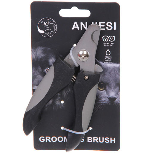 Цена за 2 шт. Когтерез для животных "ПРЕМИУМ - МОЙ БРО", прорезиненная ручка, цвет серый/черный, 6.7*15см