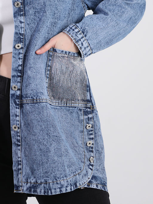 К8 1233 Р.С1 Куртка джинсовая - Almond фото 3