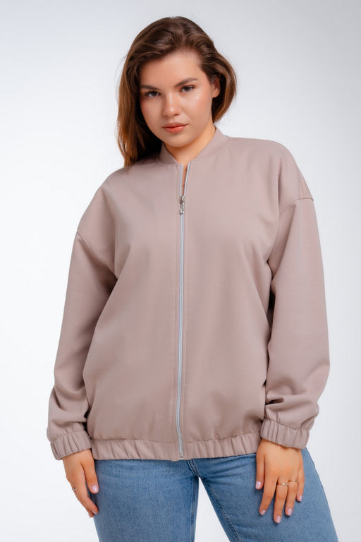 Бомбер из коттон фита какао макси - Амадэль фото 18