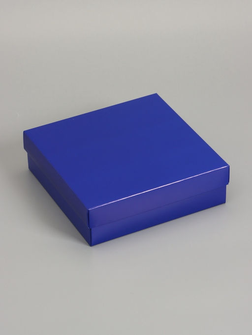 Цена за 5 шт. Коробка складная, крышка-дно, синяя, 20×20×6 см