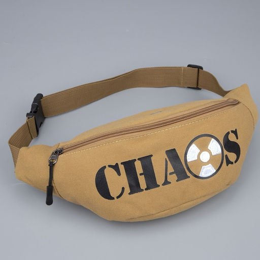 Сумка поясная, текстильная, светоотр. нашивки, отд на молнии, песочная, CHAOS, 35 х 12 х 5 см - Nazamok фото 3
