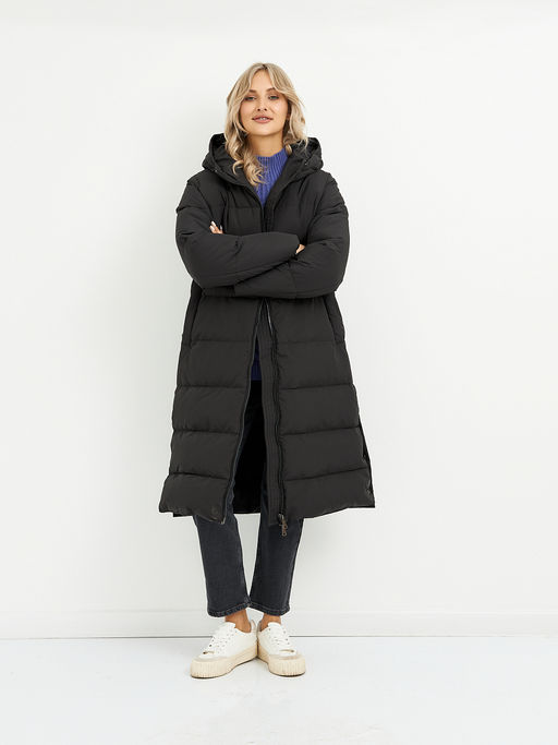 Пуховик женский черный стеганный - Glenfield фото 3