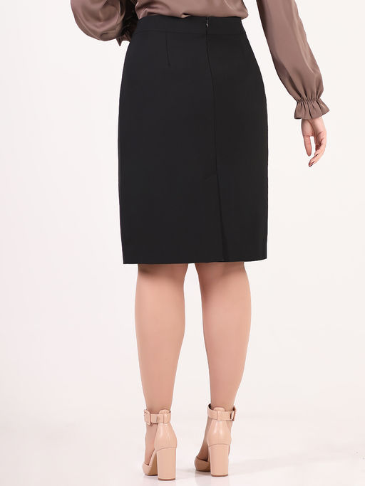Юбка карандаш черная офисная - Almond фото 3