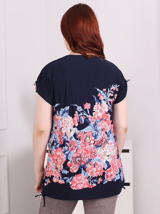 Футболка летняя с цветами - Almond фото 4