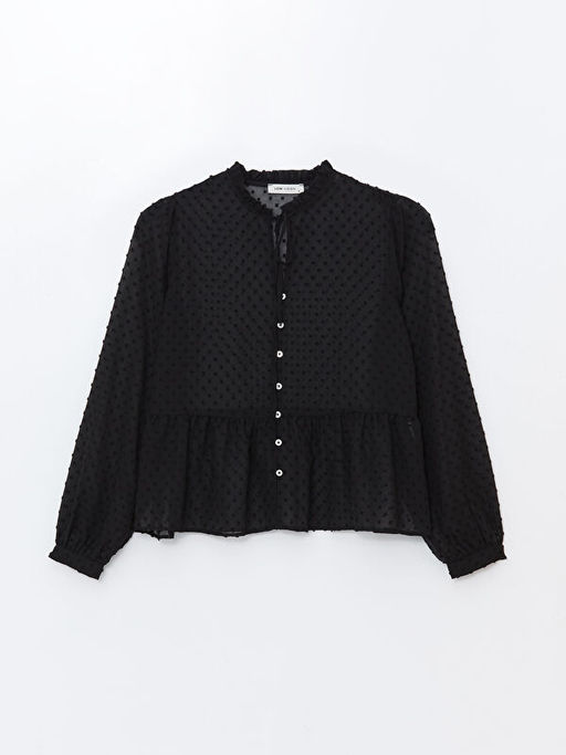 Ba?lamal? Yaka Dokulu Kad?n Bluz