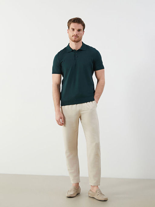 Polo Yaka K?sa Kollu Erkek Triko Kazak