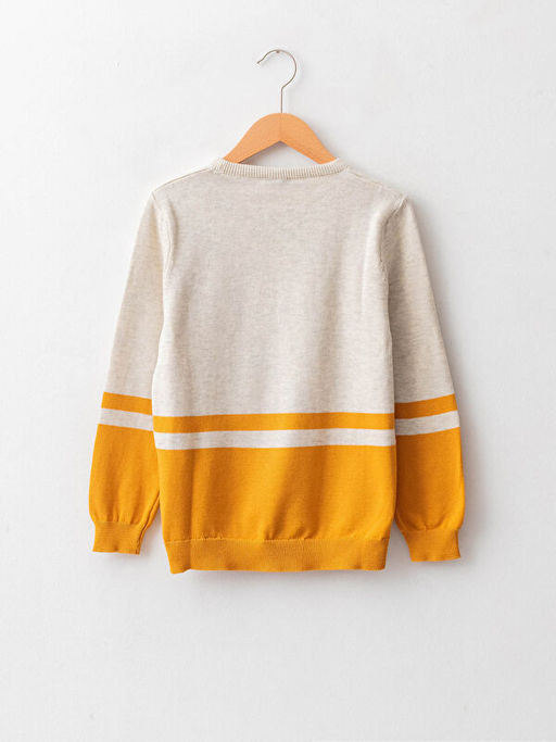 Bisiklet Yaka Renk Bloklu Uzun Kollu Erkek ?ocuk ?nce Triko Kazak - Waikiki фото 2