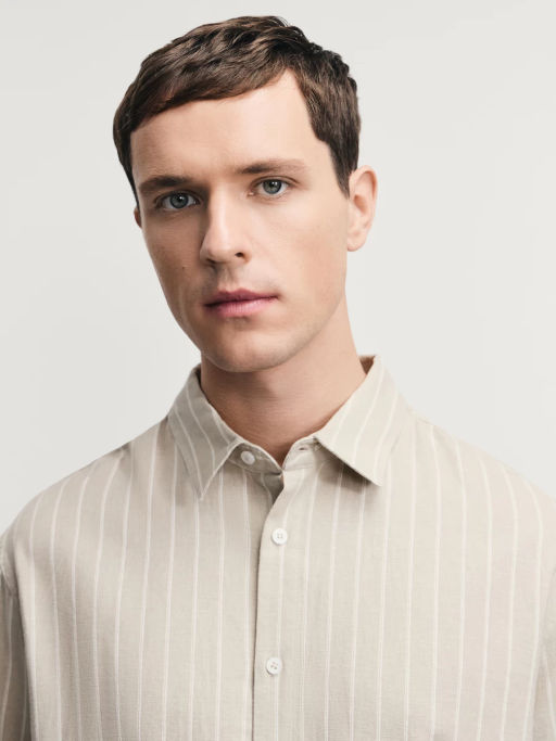 Рубашка relax fit со льном / Zarina  фото 7