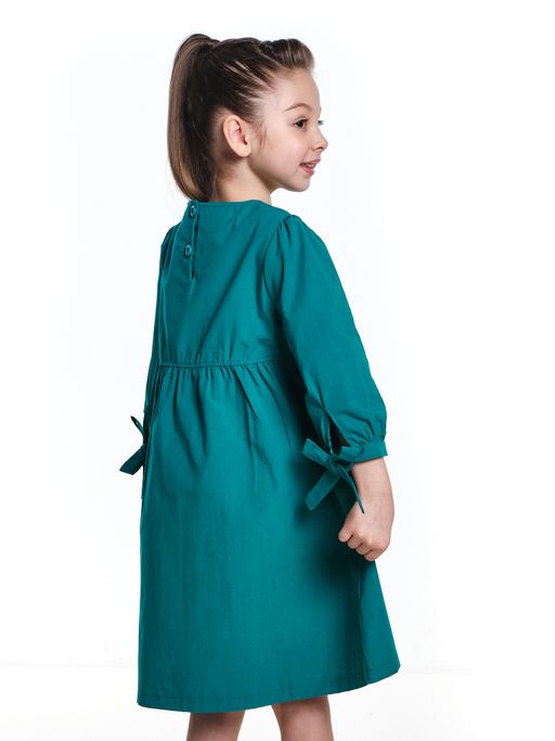Платье для девочки из хлопка UD 7386 изумрудный - Mini maxi фото 5