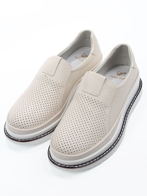03-C319-2A BEIGE Полуботинки летние женские (натуральная кожа)