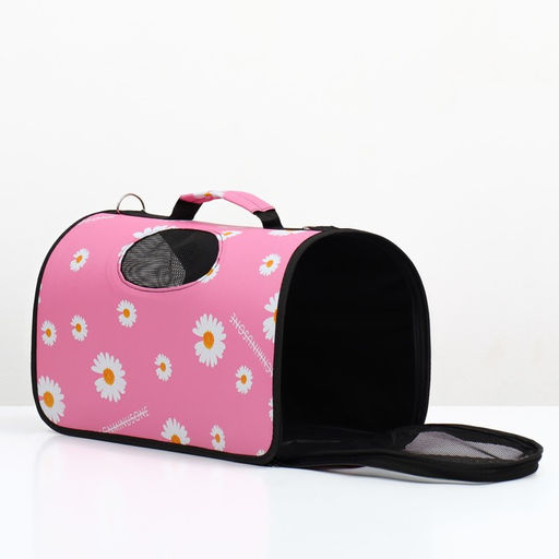 Сумка-переноска каркасная Цветы, размер L, 53 х 21 х 29 см - Пижон фото 4