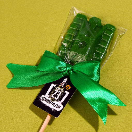 Цена за 2 шт. Леденец на палочке 23 февраля, танк, вкус: фейхоа, 27 г - Фабрика счастья фото 2