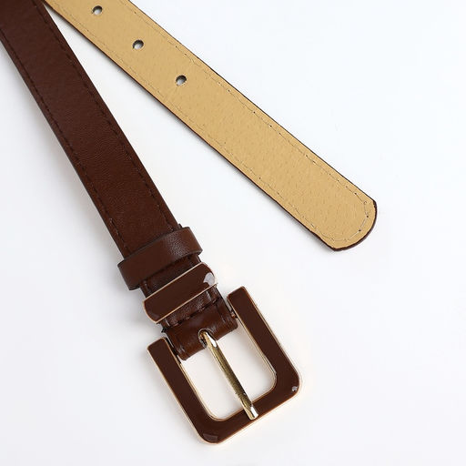 Ремень женский 110×2.3 см, с классической пряжкой в ремня, коричневый