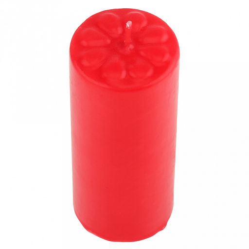 Свеча "Цилиндр" д4см, h10см, парафин, с декором, "Лепесточки", время горения 12,5 часов, красный (Россия)