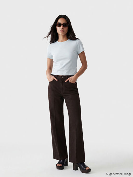 Bisiklet Yaka Kad?n Crop