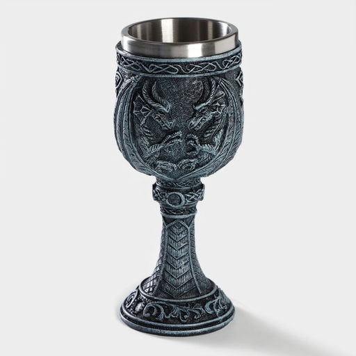 Бокал средневековый «Дракон», 200 мл, 8×19 см, нержавеющая сталь, синий