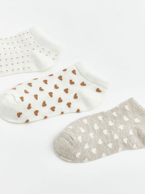 Bask?l? Kad?n Patik ?orap 3l?