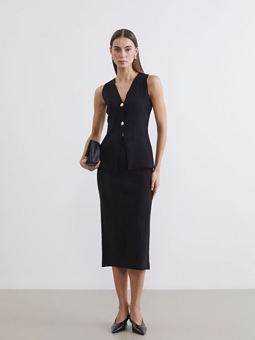 V Yaka Kad?n Triko Yelek