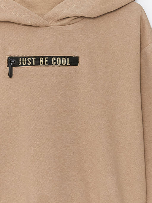 Kap??onlu Bask?l? Uzun Kollu K?z ?ocuk Sweatshirt - Waikiki фото 2