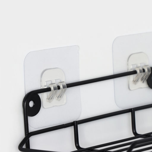 Держатель для туалетной бумаги с полочкой, 19×10×14.5 см, чёрный