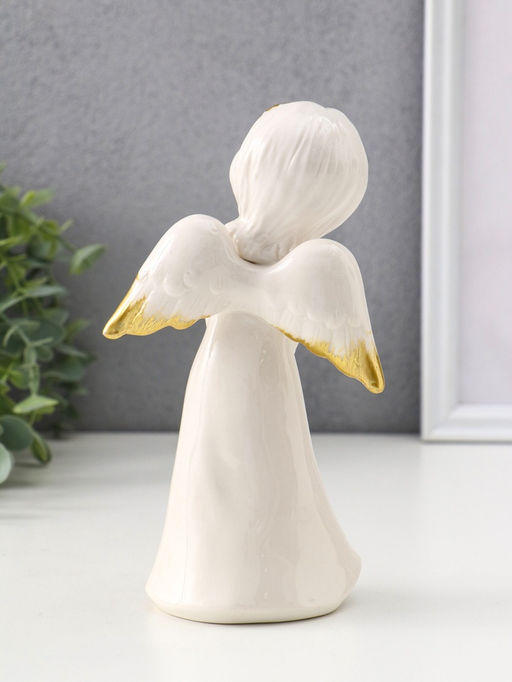 Фигурка керамика Ангел поющий с сердцем, 10.5?6.5?18 см