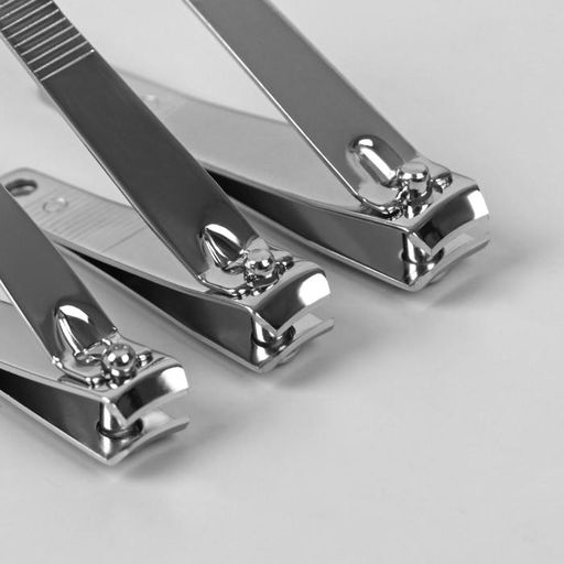 Кусачки-книпсер маникюрные, набор, 3 шт, 5/5,5/7 см, на блистере, цвет серебристый - Queen fair фото 2