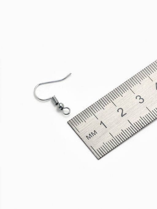 Цена за 5 шт. Швензы для сережек-крючки с бусиной (набор 5 пар), цвет серебро