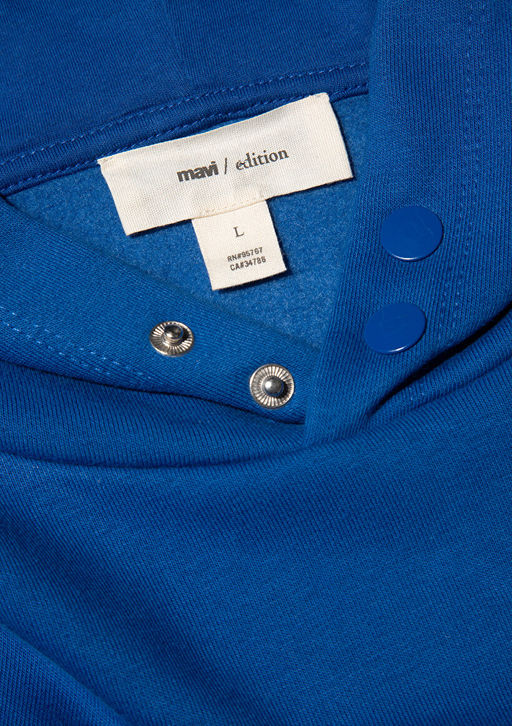 Kapusonlu Mavi Basic Sweatshirt  фото 7
