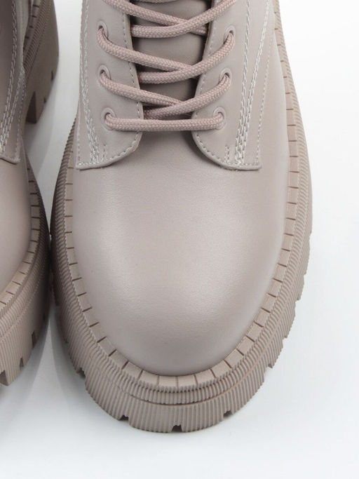 04-PAM439-2Z GRAY/BEIGE Ботинки зимние женские (натуральная кожа, 100% шерсть)