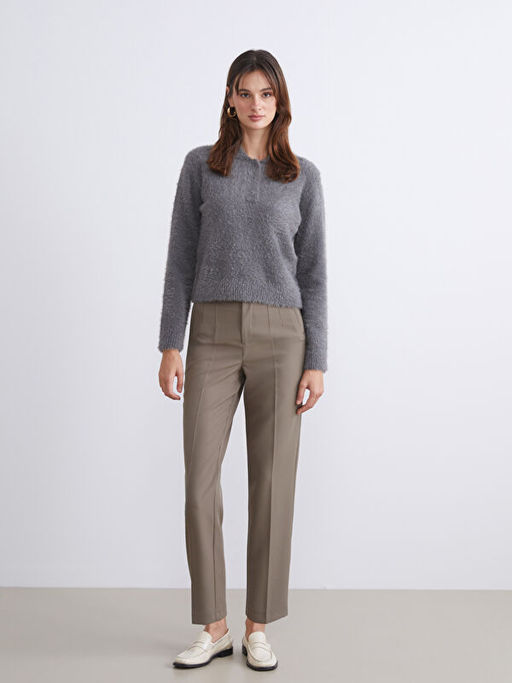 Dar Fit Pileli Kad?n Pantolon