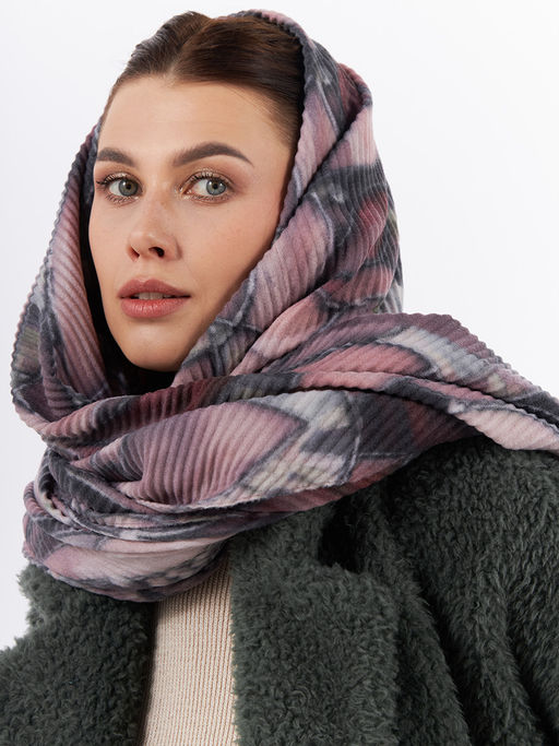 Большой, мягкий, тонкий и очень нежный двусторонний палантин с рисунком - Tantino фото 7