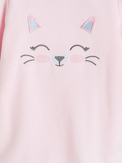 Kedi ??lemeli K?z ?ocuk Pijama ?st