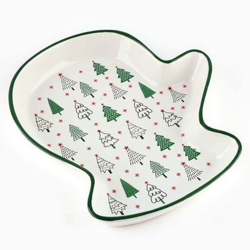 Блюдо новогоднее «Зимний лес», 20×17.5×3 см, ручная работа