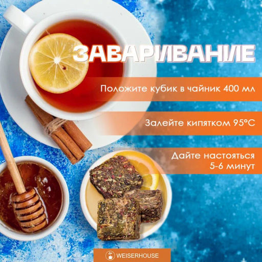 Чай Чайное ассорти кубики (травяной чай) 5-7гр, 1упХ10 шт Новый год коробочка Новогодний ассортимент - Weiserhouse фото 13