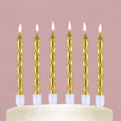 Свечи в торт, золото, 12 шт., 11,5 х 17 см - Страна карнавалия фото 7